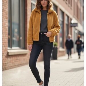 Women's Warm Mustard Teddy Jacket